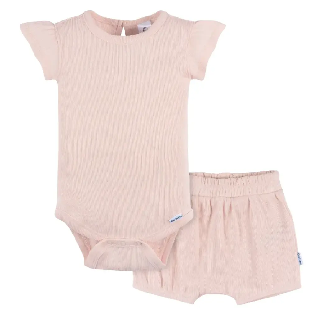 Gerber Bodysuit & Shorts Set Pink