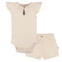 Gerber Bodysuit & Shorts Set Oatmeal