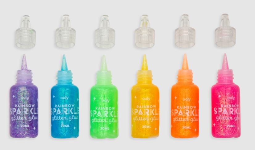 Rainbow Sparkle Glutter Glue 6pk