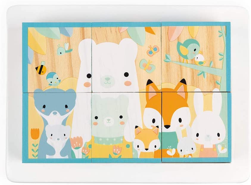 Pure Wooden 6-Block Tray