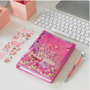 Pink &amp; Gold Glitter Journal and Pen Set