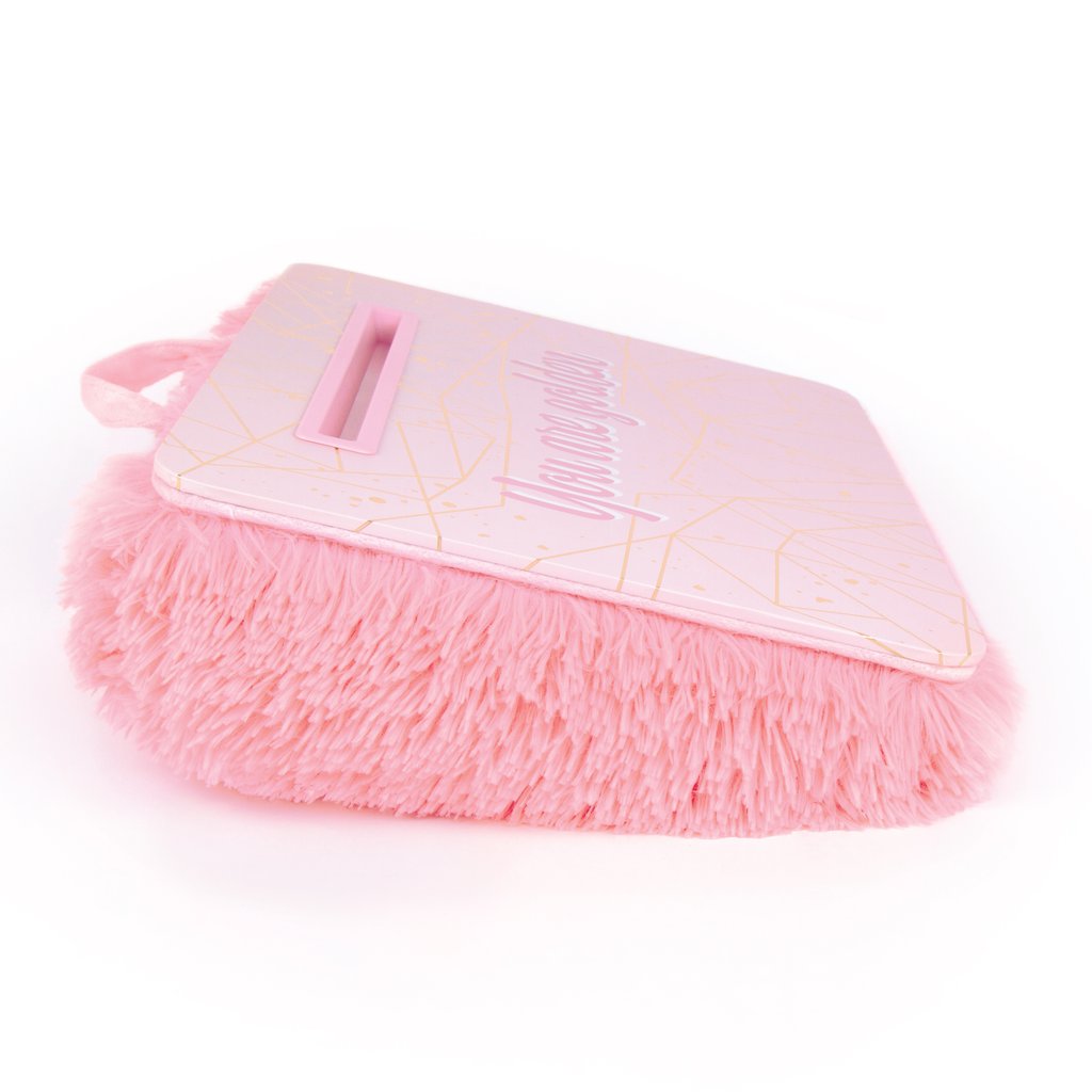 Pink & Gold Deluxe Fur Lap Desk