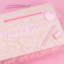 Pink & Gold Deluxe Fur Lap Desk