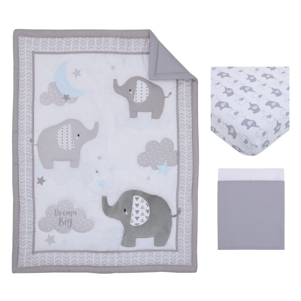 Elephant Stroll 3pc Crib Bedding Set