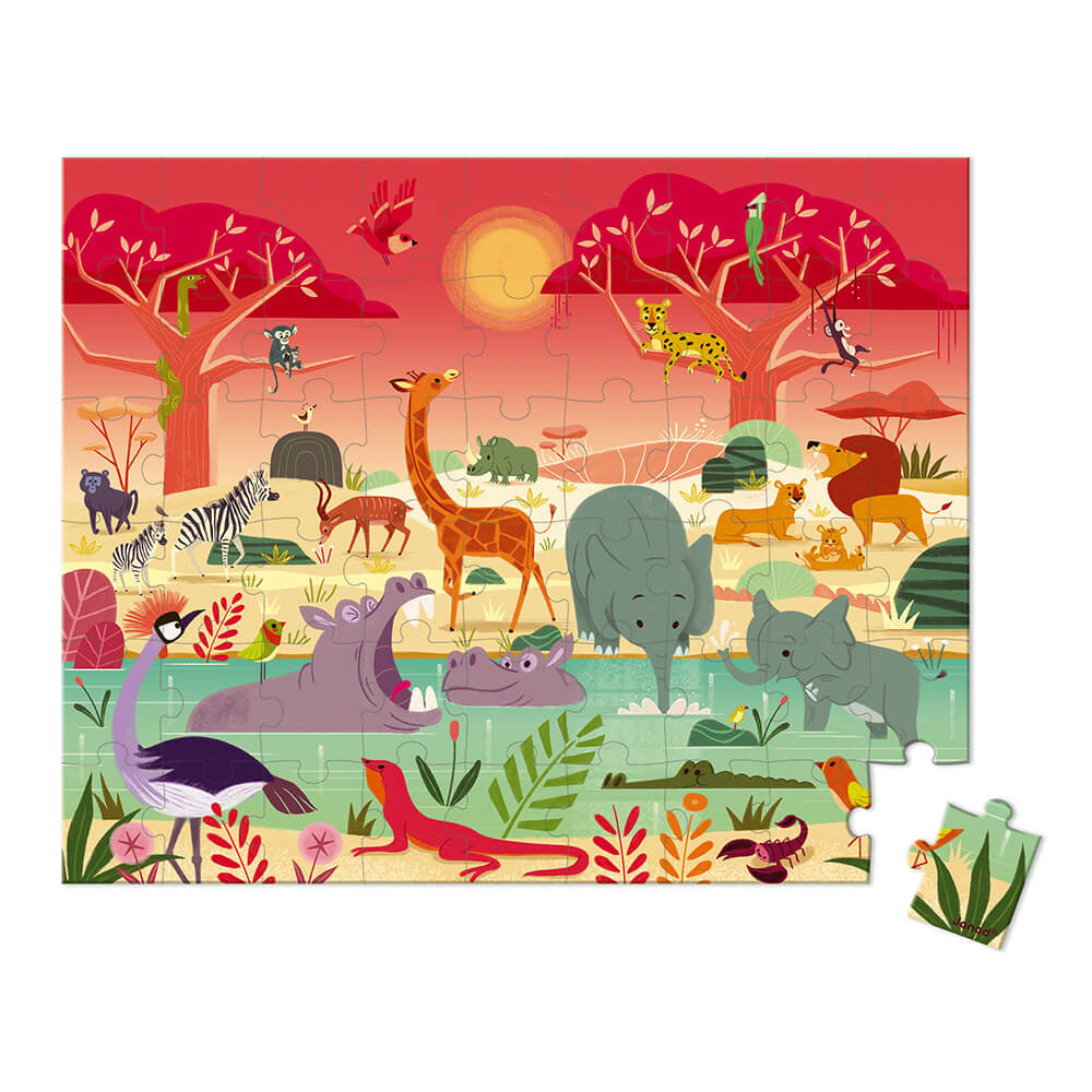 Janod 54pc Puzzle - Animal Reserve Janod 54pc Puzzle - Animal Reserve