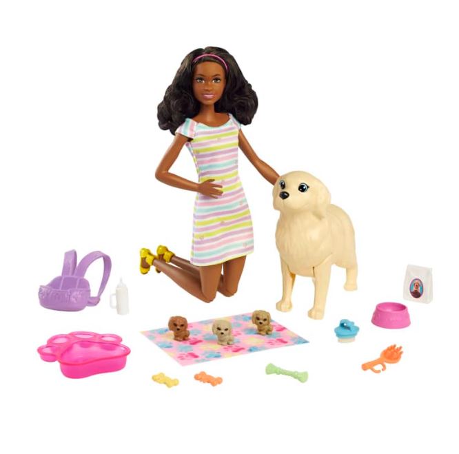 Barbie Doll & Puppies Playset AA