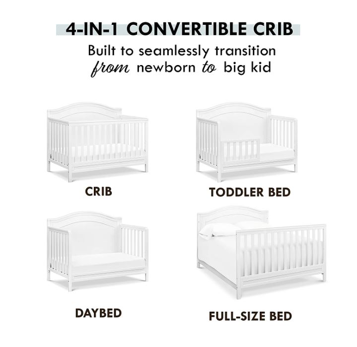 Charlie 4-in-1 Convertible Crib White