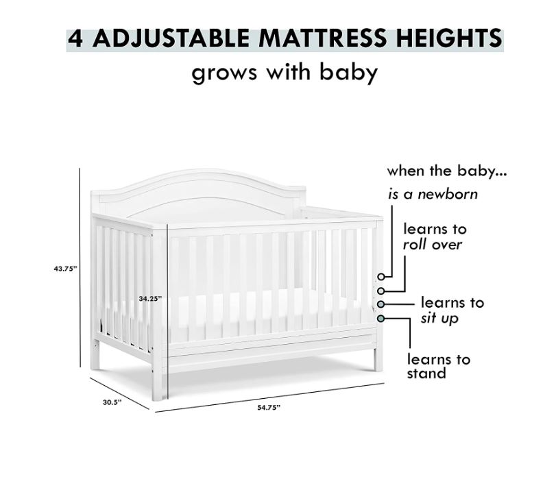 Charlie 4-in-1 Convertible Crib White