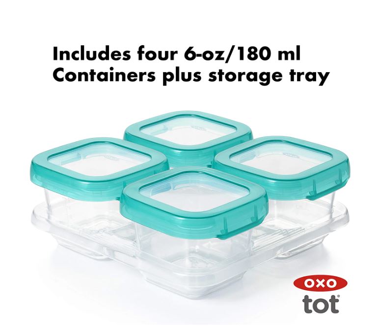 OXO Tot Baby Blocks Freezer Storage Containers 6oz - Teal