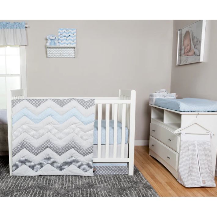 Dove Gray Chevron Diaper Stacker