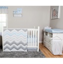 Dove Gray Chevron Diaper Stacker