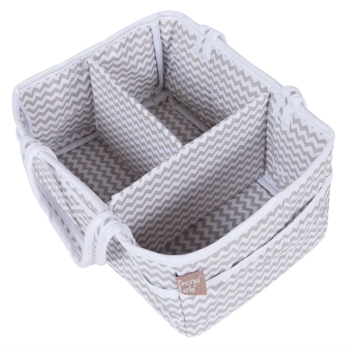 Dove Gray Chevron Storage Caddy