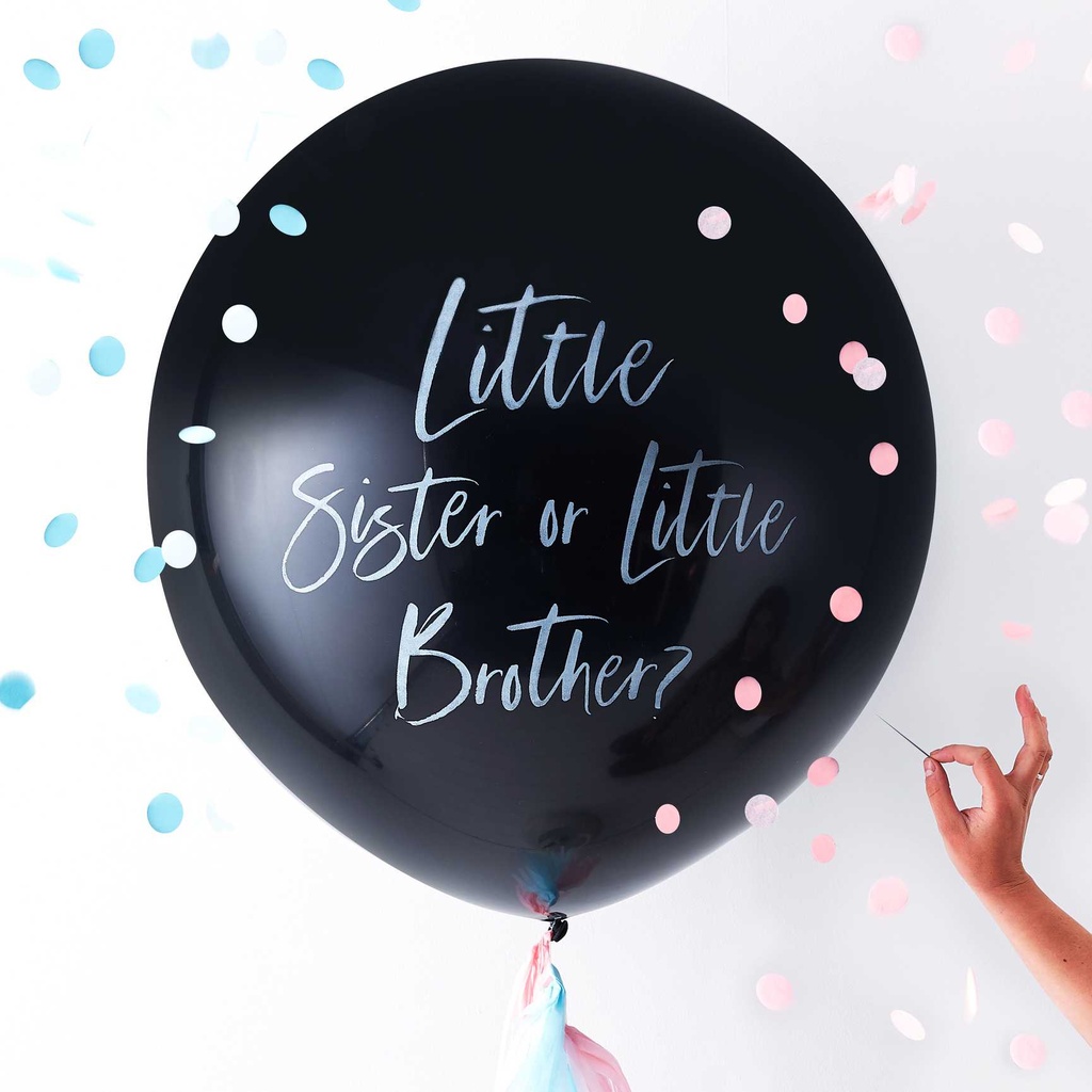 Gender Reveal Little Sister or Little Brother Balloon