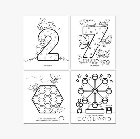 Toddler Coloring Book - 123 Shapes & Numbers