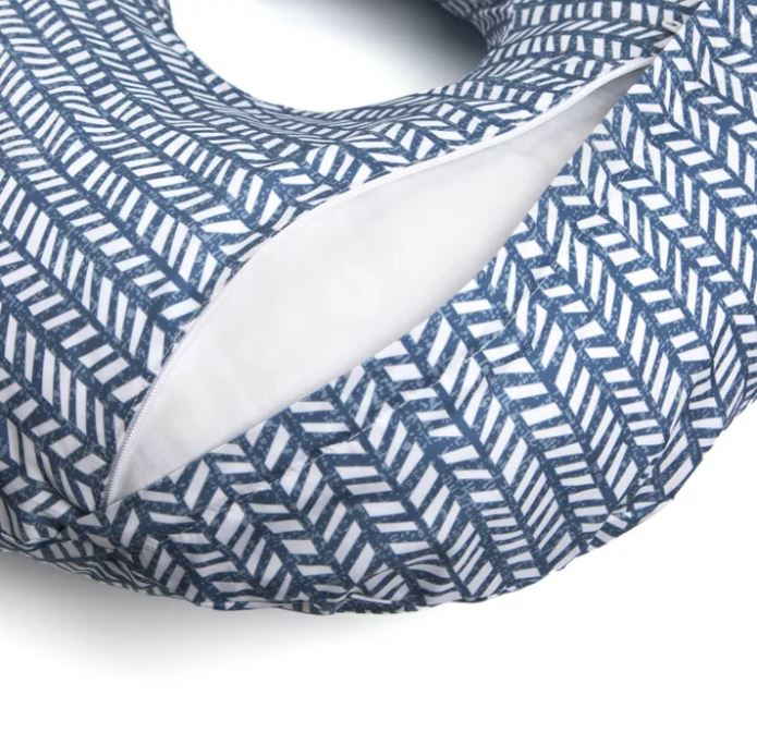 Boppy Pillow with Cover Blue Herringbone