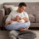 Boppy Pillow with Cover Blue Herringbone