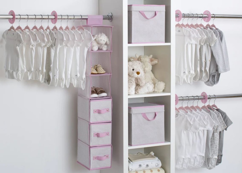 48-Piece Nursery Organization Set Barely Pink