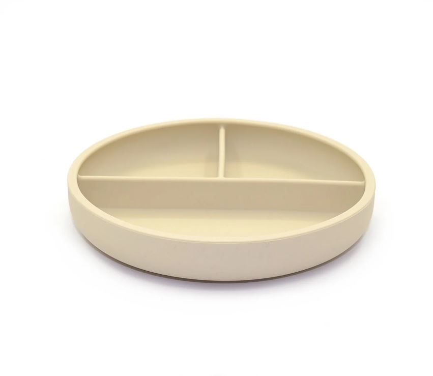 Silicone Divider Plate & Spoon Set Coconut