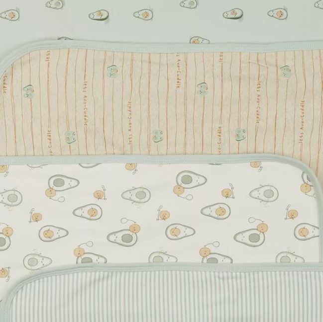 Burp Cloth 4pk Avo-Cuddle