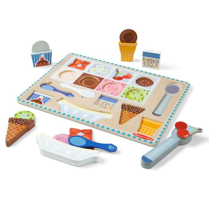 Wooden Magnetic Ice Cream Puzzle & Play Set