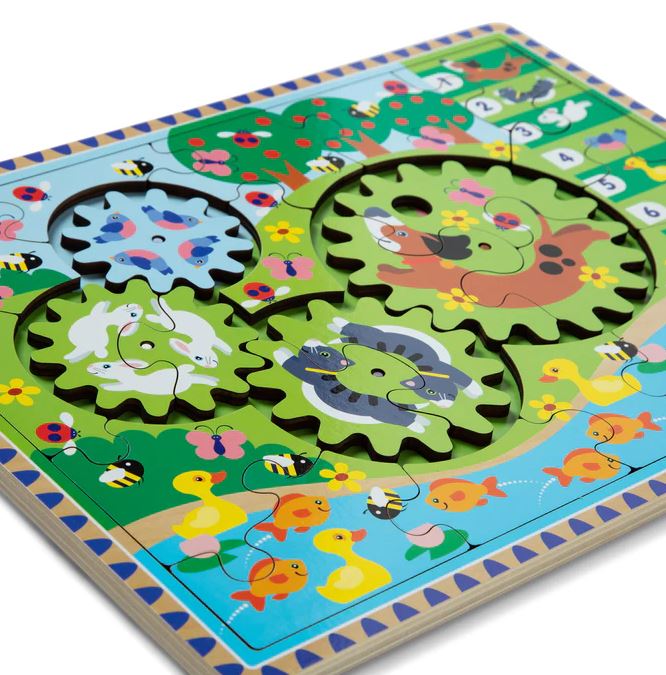 Animal Chase iSpy Wooden Gear Puzzle