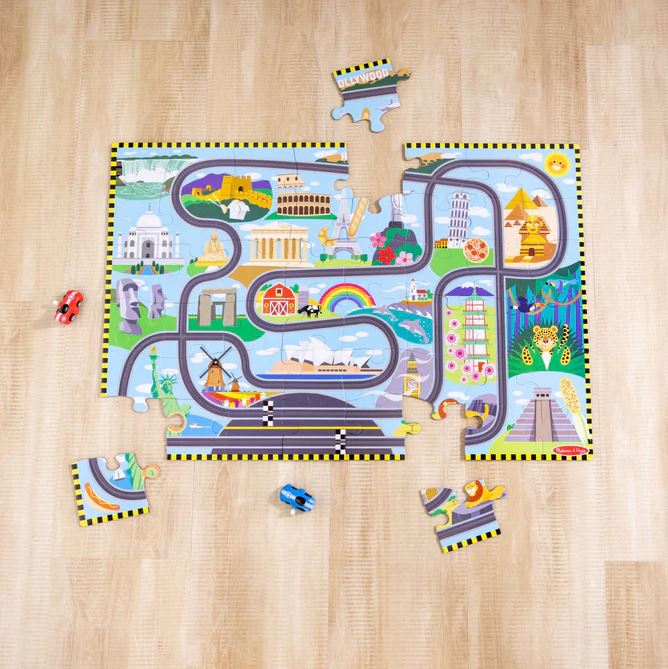 Race track Floor Puzzle & Play Set