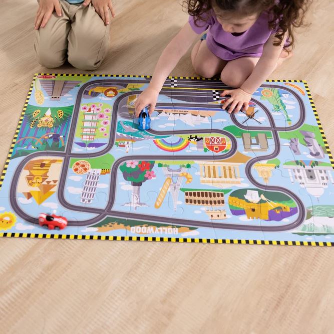 Race track Floor Puzzle & Play Set