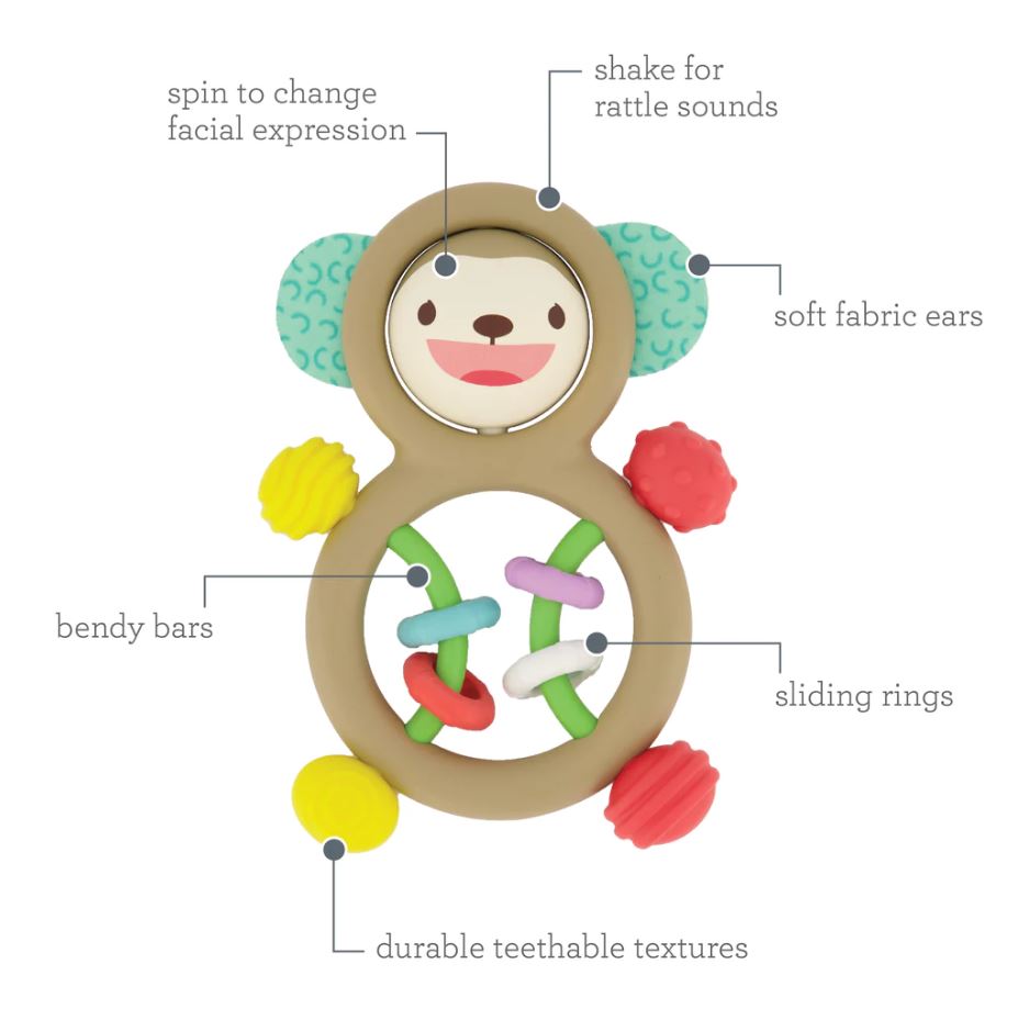 Busy Lil Sensory Rattle - Monkey