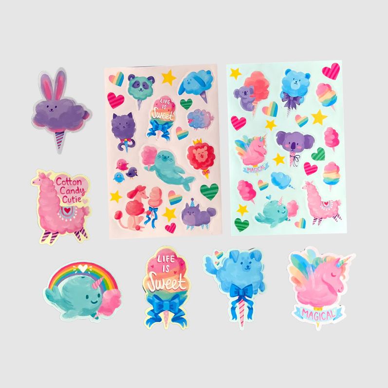 Fluffy Cotton Candy Scented Stickers