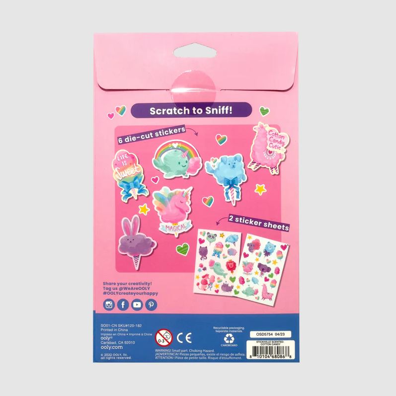 Fluffy Cotton Candy Scented Stickers
