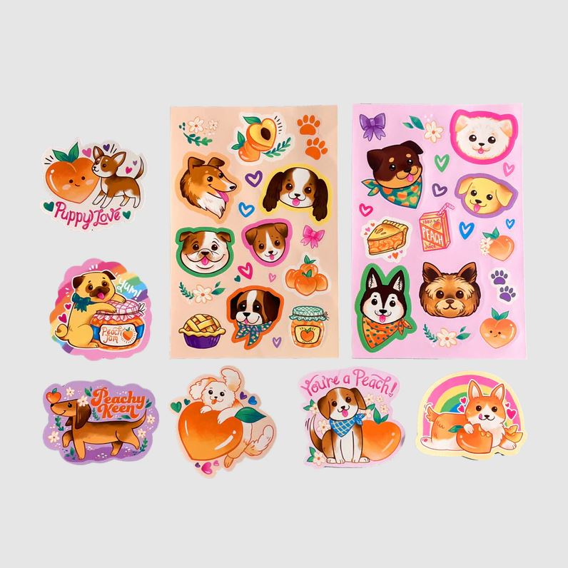 Scented Scratch Stickers - Puppies & Peaches