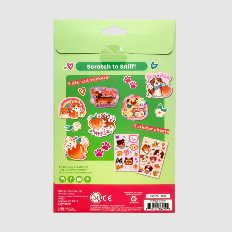 Scented Scratch Stickers - Puppies & Peaches