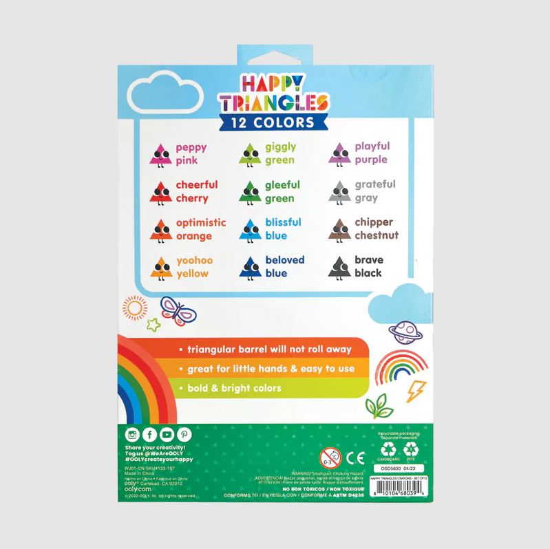 Happy Triangles Jumbo Crayons 12ct