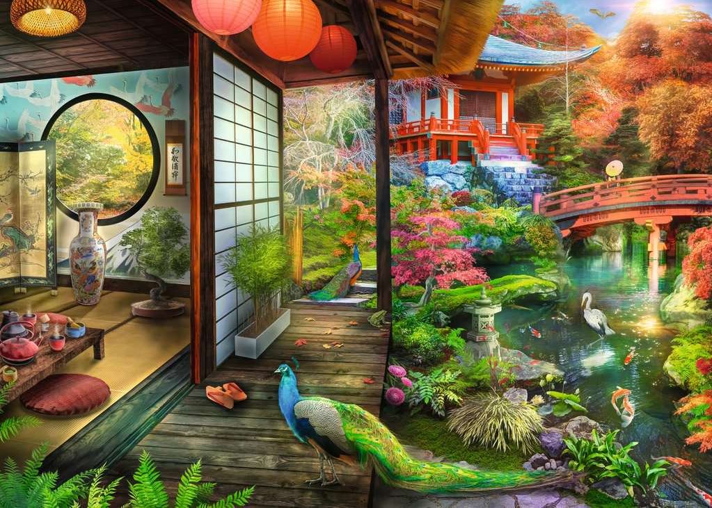 Japanese Garden Teahouse 1000 pc Puzzle