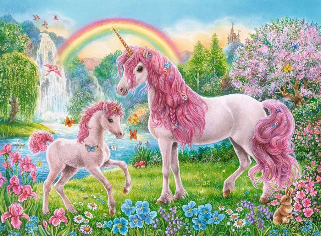 Magical Unicorns 100 pc Puzzle & Colouring Book