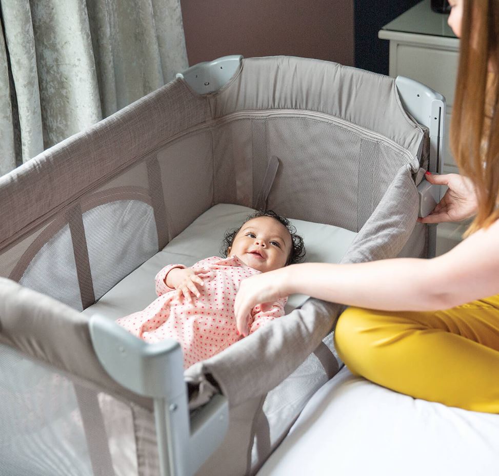 Joie Kubbie Sleep Beside Crib & Travel Cot - Foggy Grey