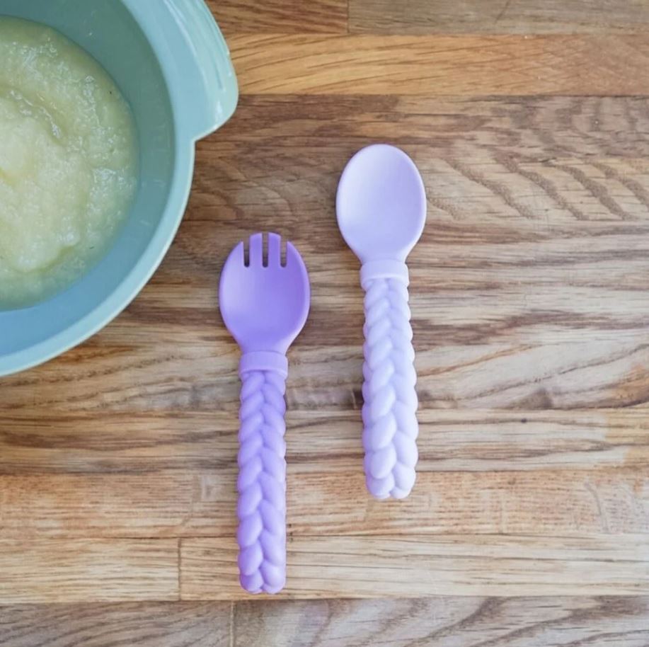 Sweetie Spoon & Fork Set Amethyst & Purple