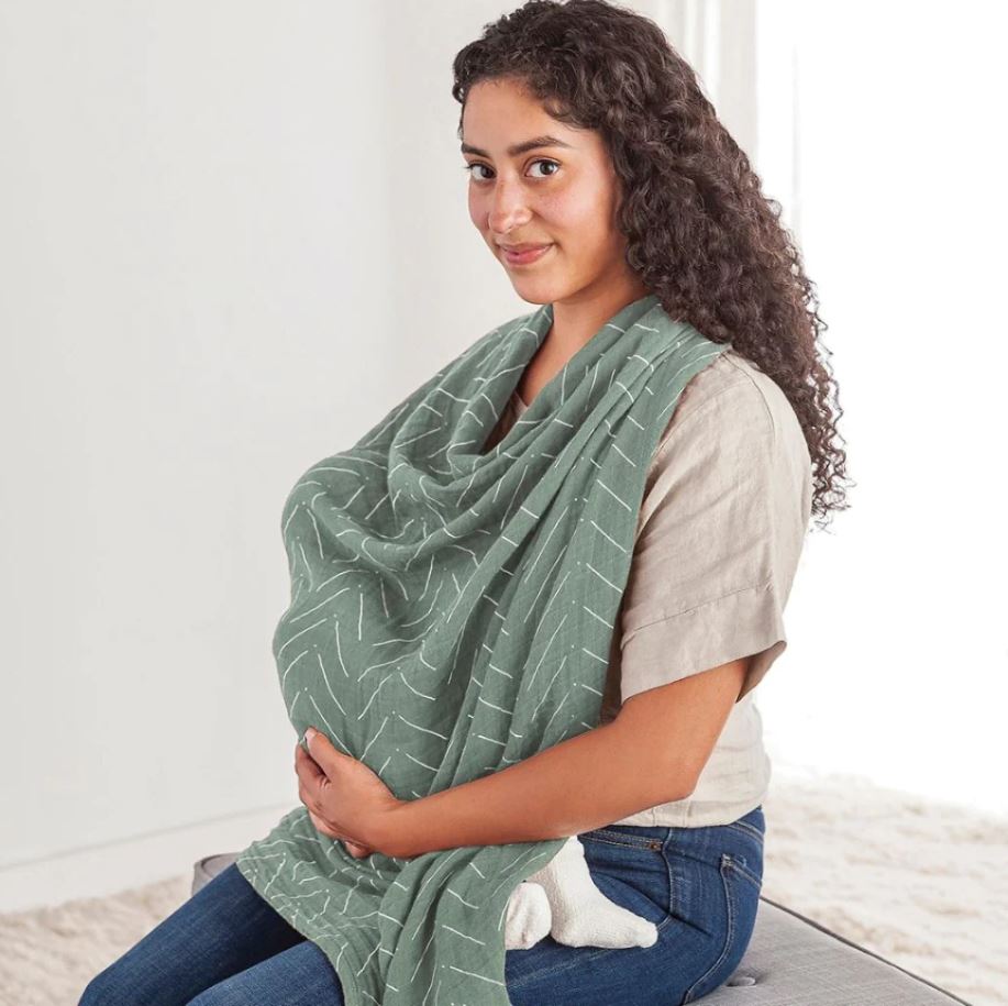 Breastfeeding Boss Nursing Cover - Sage Mudcloth