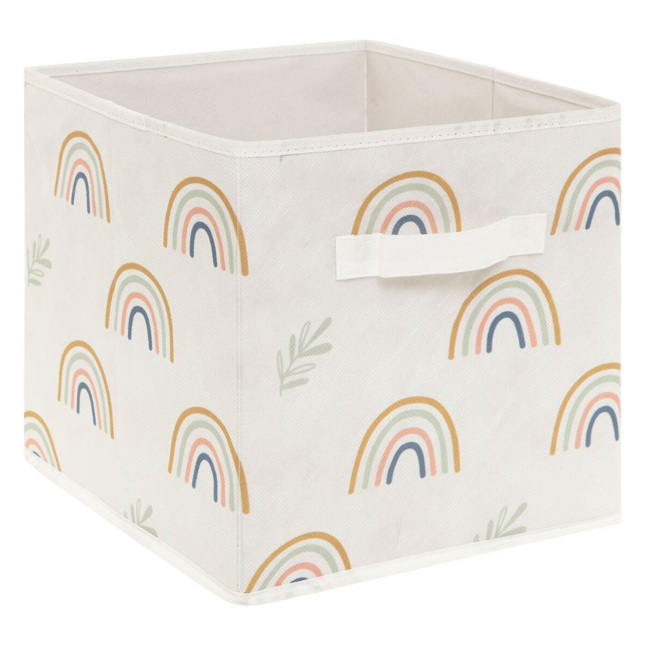 Green & Rainbow Fabric Storage Box 2pc