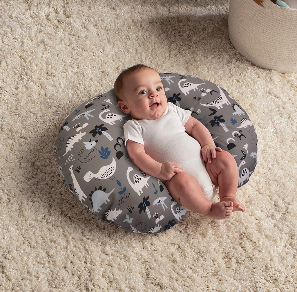 Boppy Plw w Cvr Gray Dinosaurs