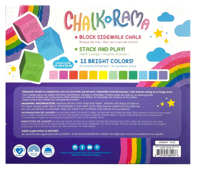 Chalk-O-Rama Block Sidewalk Chalk 12pc