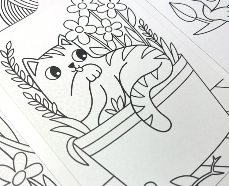 Undercover Art Hidden Patterns Coloring Activity - Smitten Kittens