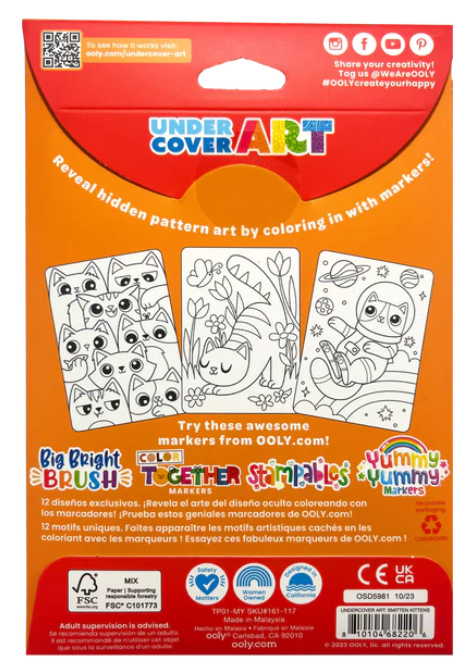 Undercover Art Hidden Patterns Coloring Activity - Smitten Kittens