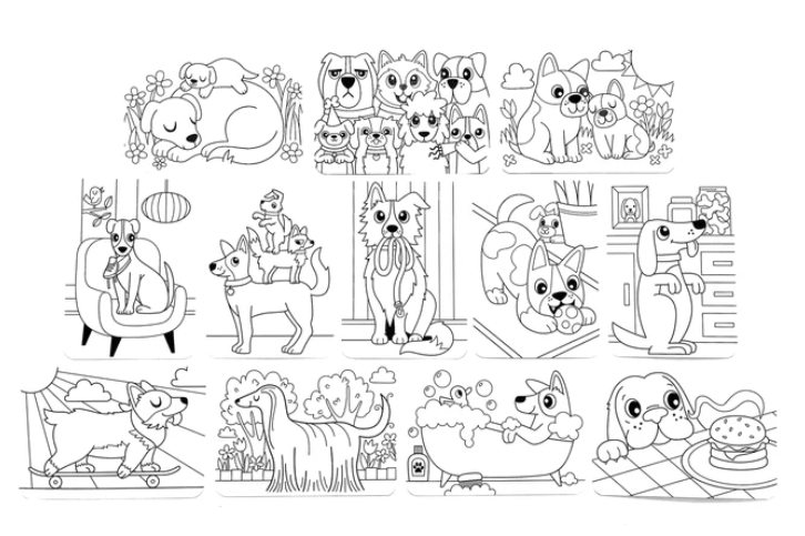 Undercover Art Hidden Patterns Coloring Activity - Dog Days