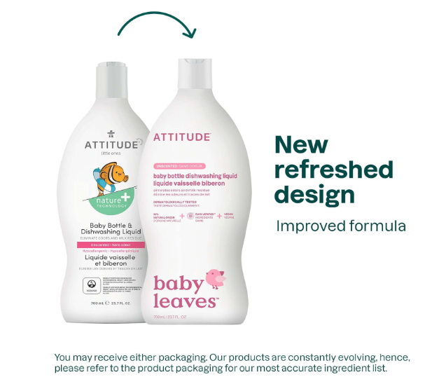 Attitude Baby Bottle & Dishwashing Liquid Unscented 23. fl. oz.