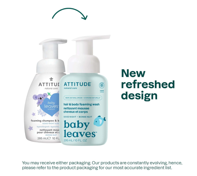 Attitude Baby Leaves 2-in-1 Hair & Body Foaming Wash Almond Milk 10 fl. oz.