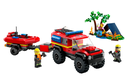 Lego City 4x4 Fire Truck with Rescue Boat