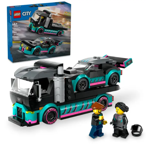 Lego City Race Car and Car Carrier Truck