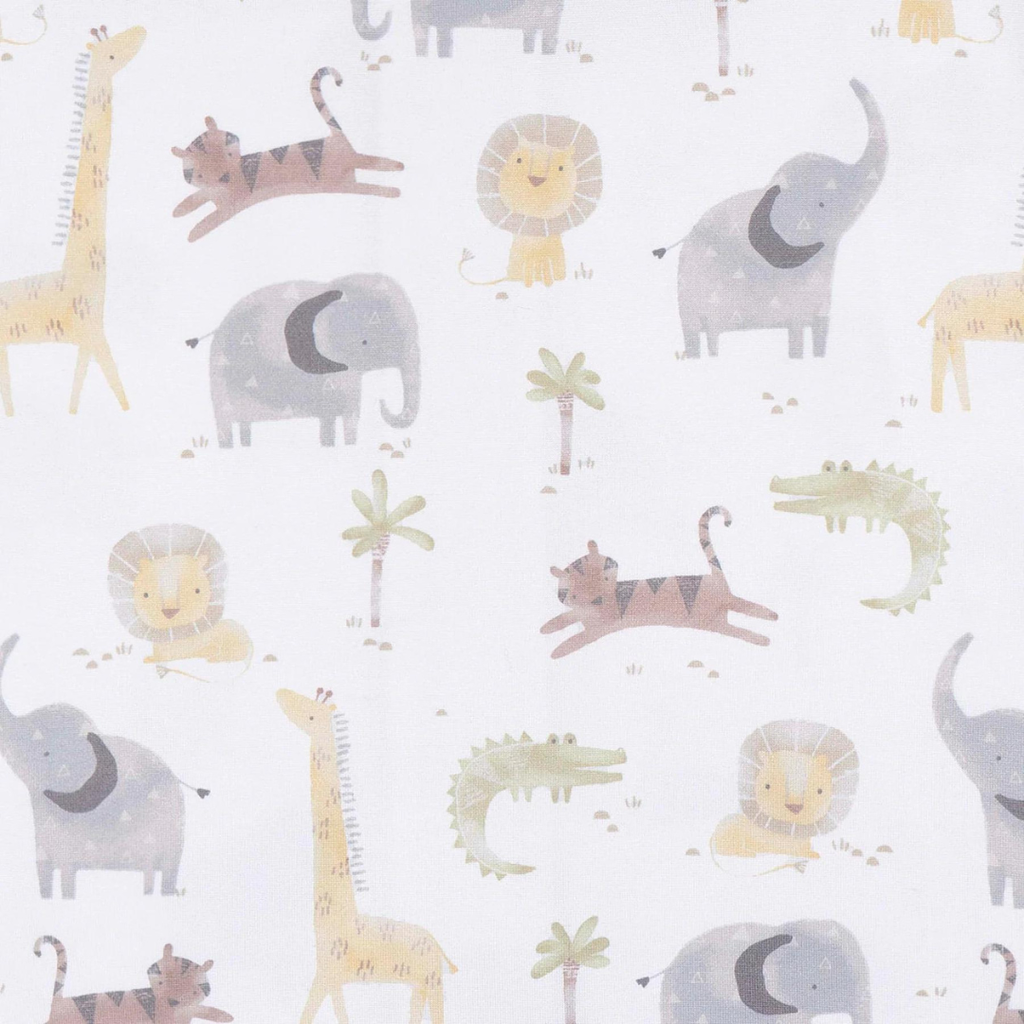 Gerber Knit Crib Sheet Neutral Animal Geo - Animals