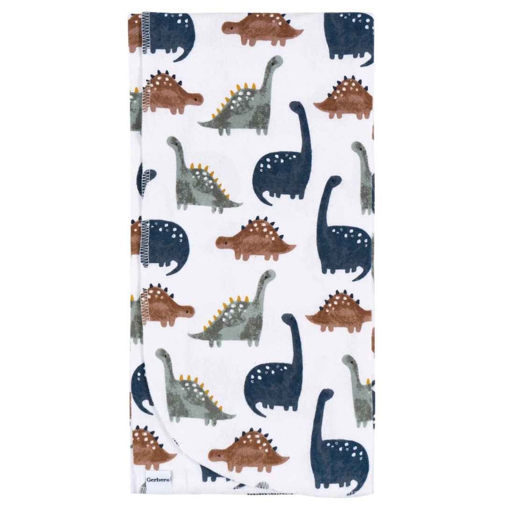 Gerber Flannel Blankets 4pk Dino Time